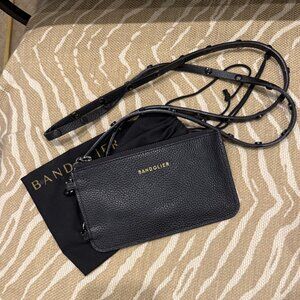 Bandolier Black and Gunmetal Crossbody- (Your own Phone can be attached as well)